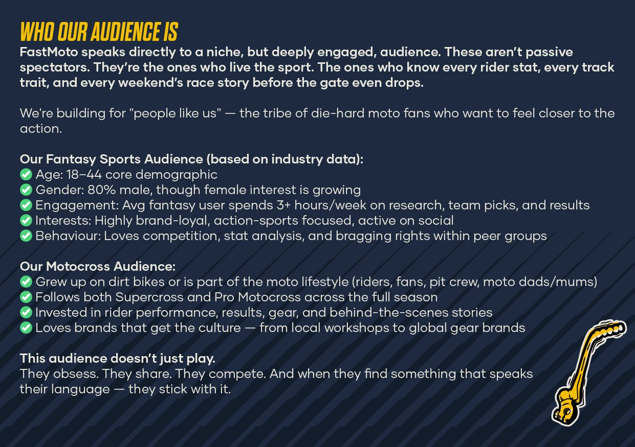 FastMoto Fantasy Sports Platform - Audience